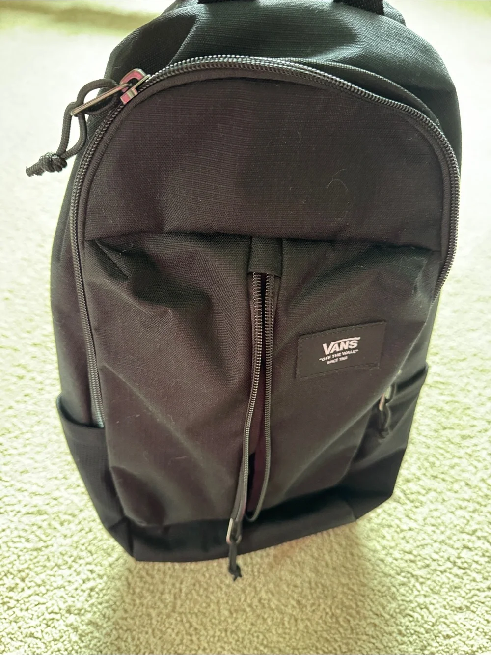 Vans Black Mini Backpack with Front Vertical Zip